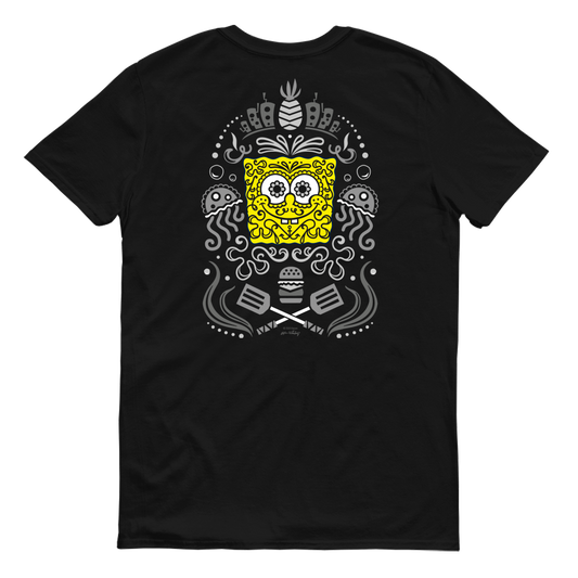 SpongeBob SquarePants Day of the Dead Reduced Color Adult Short Sleeve T-Shirt - SpongeBob SquarePants Official Shop-2