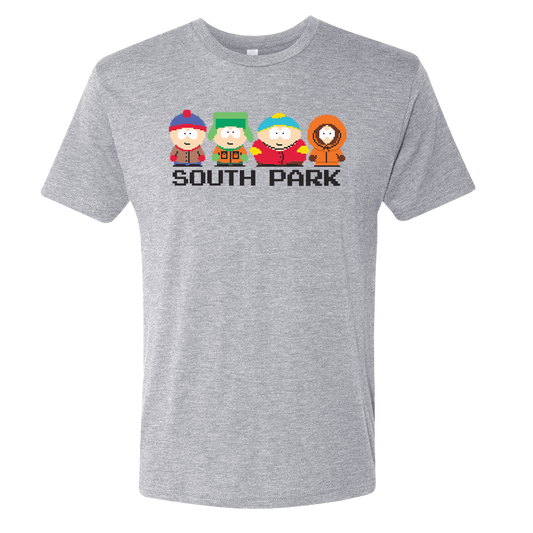 South Park 8-Bit Characters Men's Tri-Blend T-Shirt
