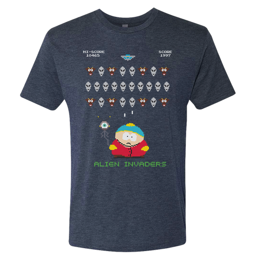 South Park Alien Invaders Men's Tri-Blend T-Shirt-3