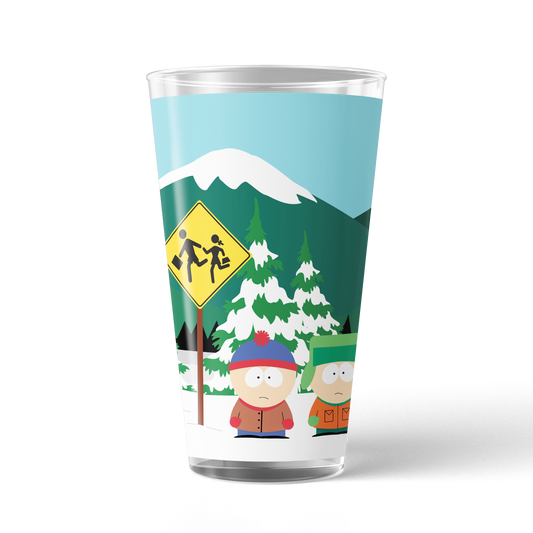 South Park Bus Stop 17 oz Pint Glass-0