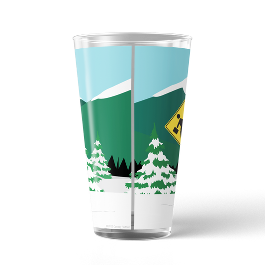 South Park Bus Stop 17 oz Pint Glass-2