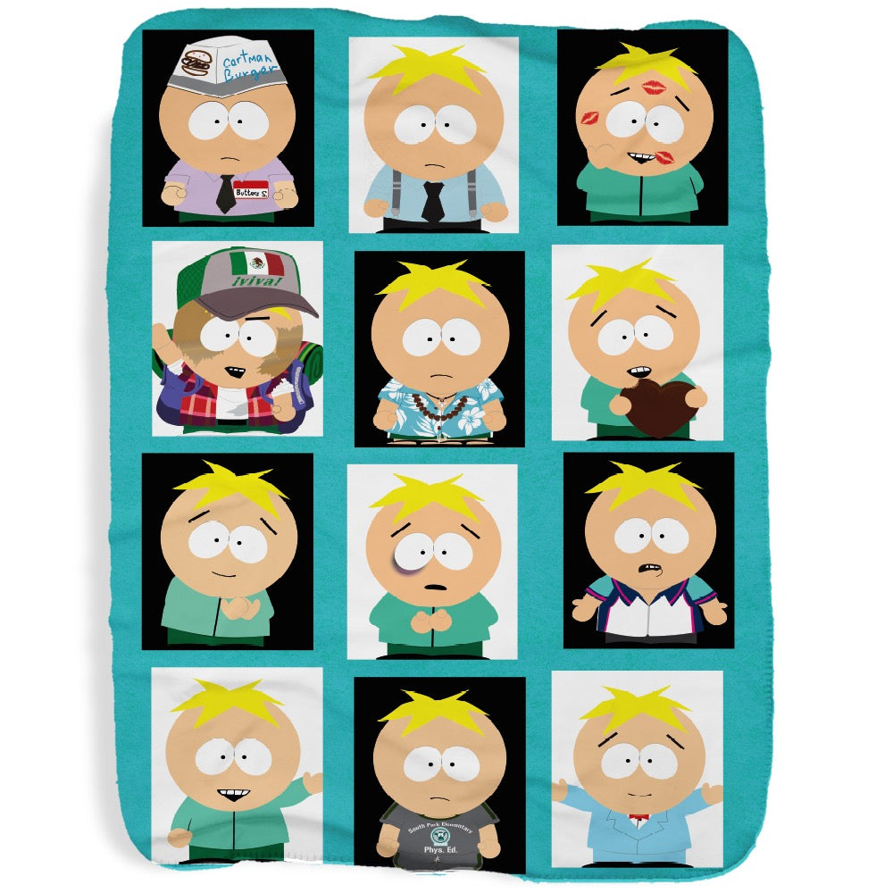 South Park Faces of Butters Sherpa Blanket