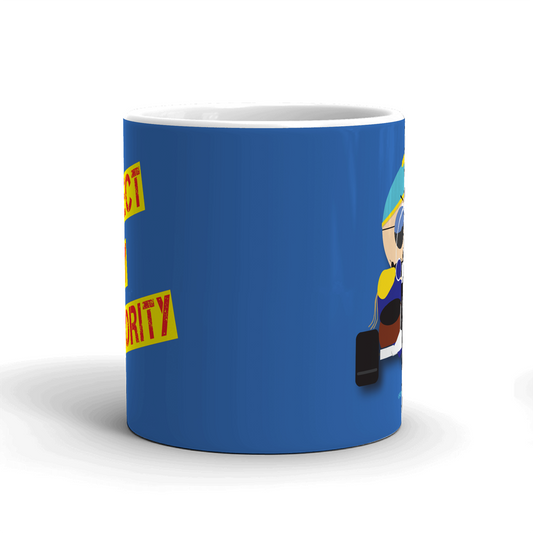 South Park Cartman Respect My Authority White Mug-2