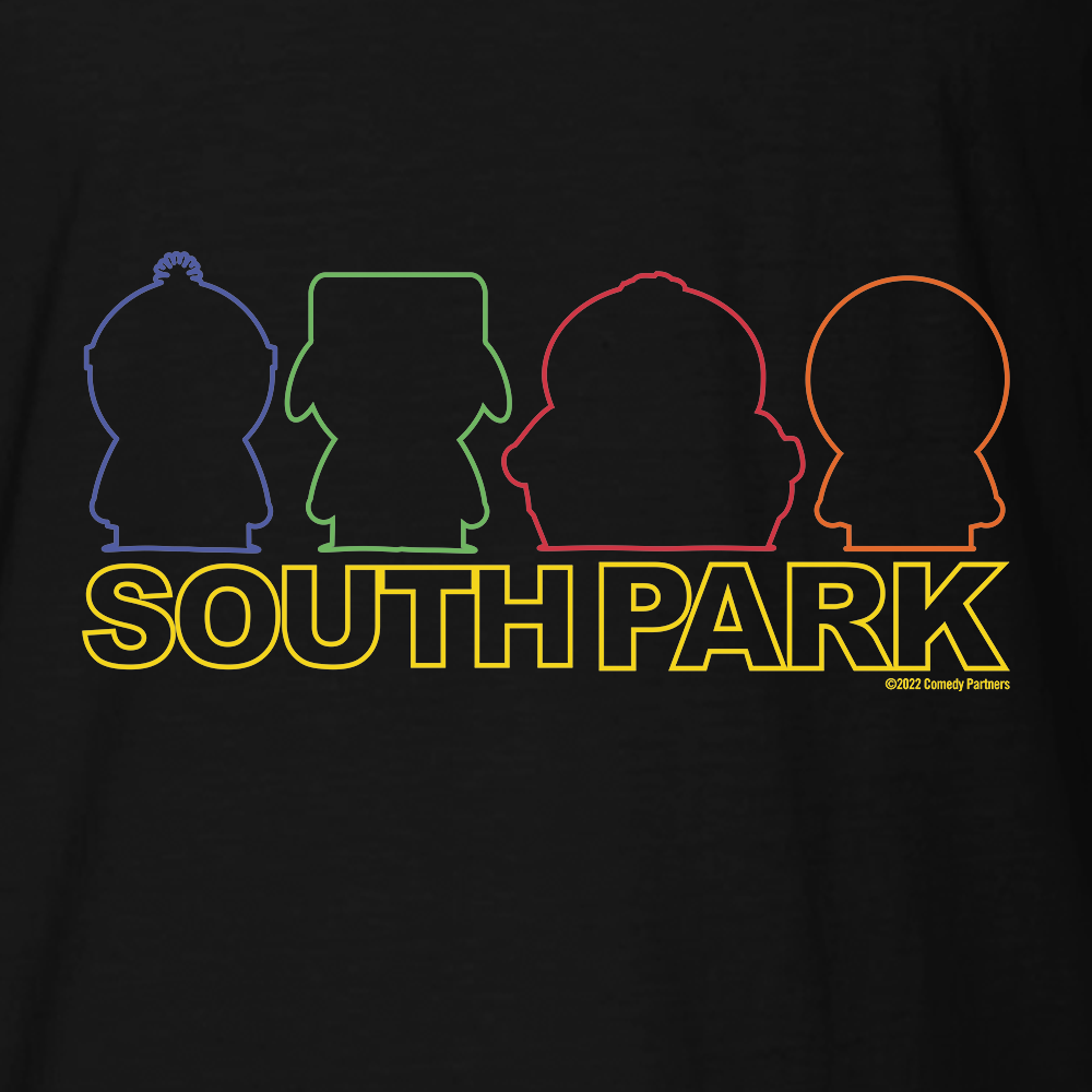 South Park Character Silhouettes Adult Short Sleeve T-Shirt