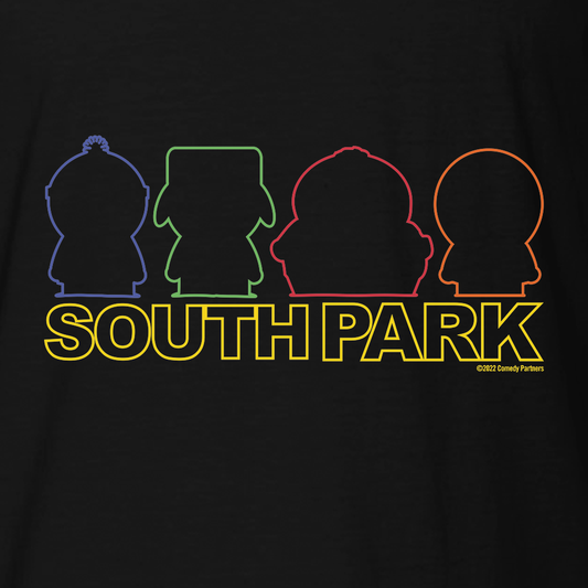 South Park Character Silhouettes Adult Short Sleeve T-Shirt-1