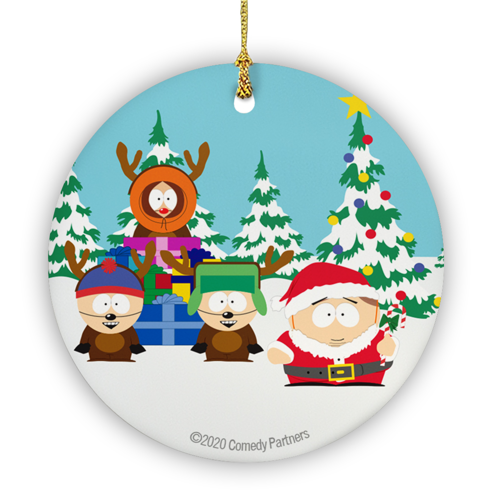 South Park Cartman Santa Round Ceramic Ornament