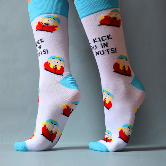 South Park Cartman Kick You in the Nuts Socks-2