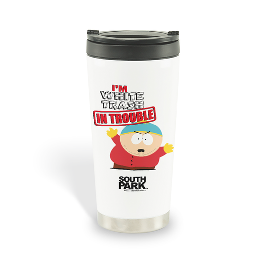 South Park Cartman White Trash Trouble Travel Mug 16 oz Stainless Steel Thermal Travel Mug-0