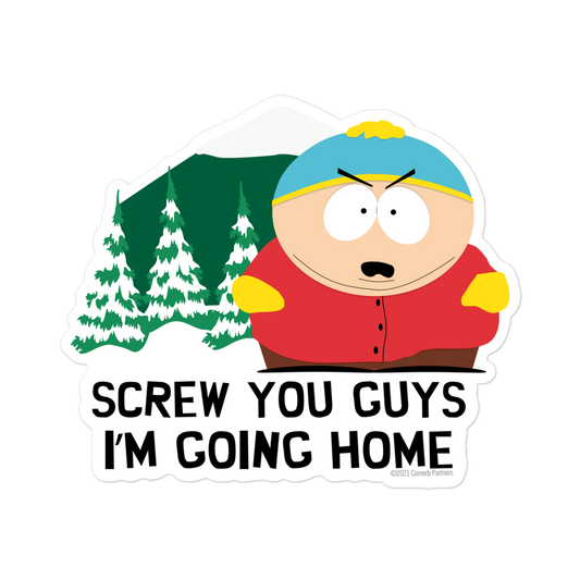 South Park Cartman Screw Your Guys Die Cut Sticker-0