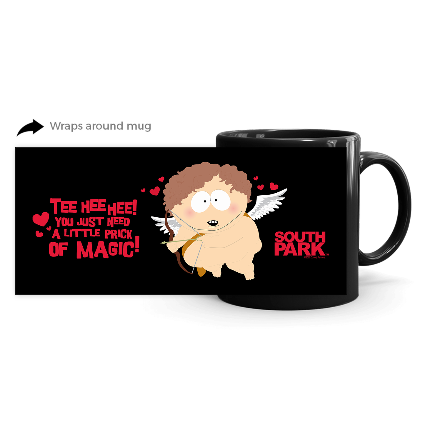 South Park Cartman Cupid Black Mug