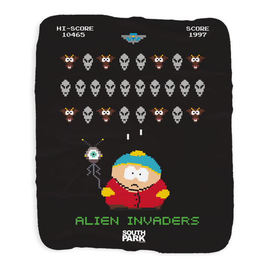 South Park Alien Invaders Grey Sherpa Blanket-0