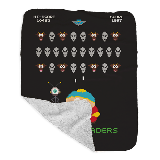 South Park Alien Invaders Grey Sherpa Blanket-2