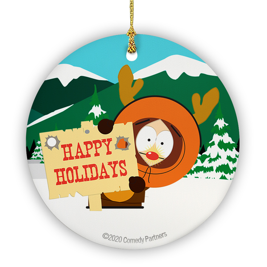 South Park Happy Holidays Round Ceramic Ornament-0