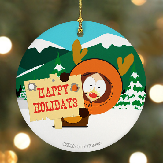 South Park Happy Holidays Round Ceramic Ornament-1