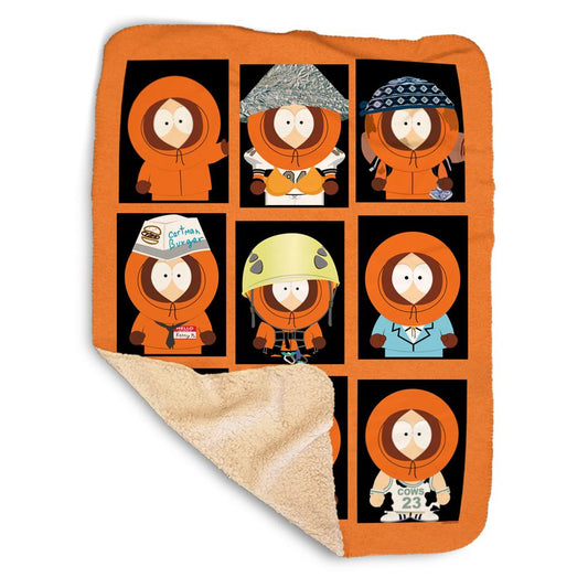 South Park Faces of Kenny Sherpa Blanket