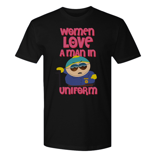 South Park Cartman Women Love a Man in Uniform Adult Short Sleeve T-Shirt-0