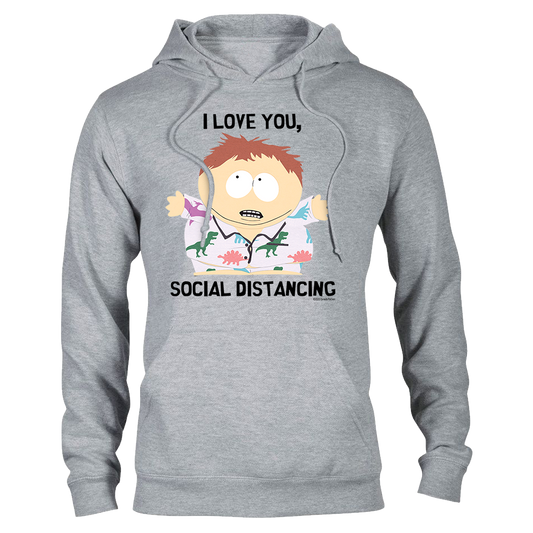 South Park I Love You Social Distancing Fleece Hooded Sweatshirt-0