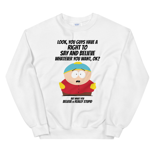 South Park Cartman What You Believe Fleece Crewneck Sweatshirt-2