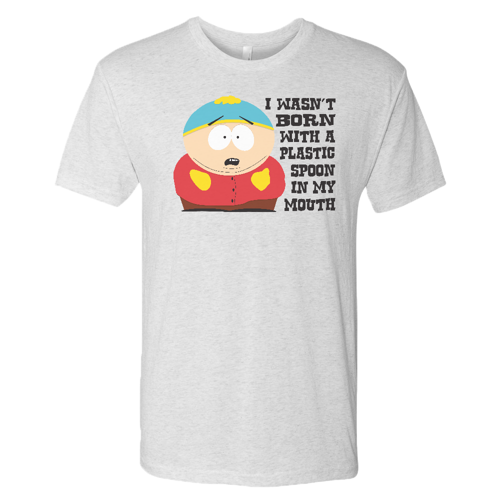 South Park Cartman Born with a Plastic Spoon Men's Tri-Blend T-Shirt