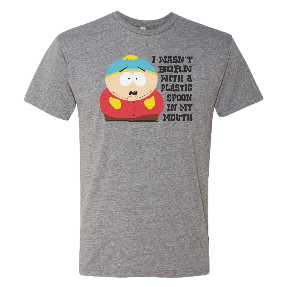 South Park Cartman Born with a Plastic Spoon Men's Tri-Blend T-Shirt