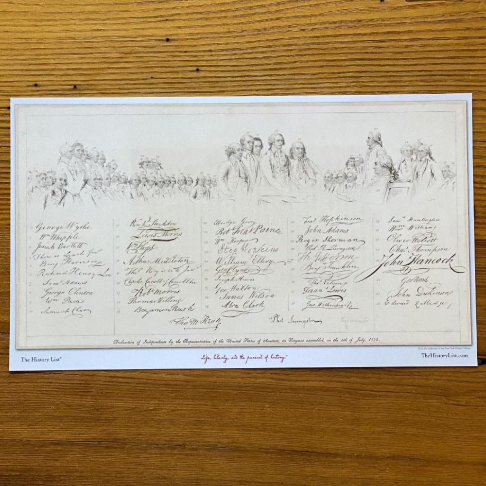 The Signers of the Declaration of Independence and their signatures"