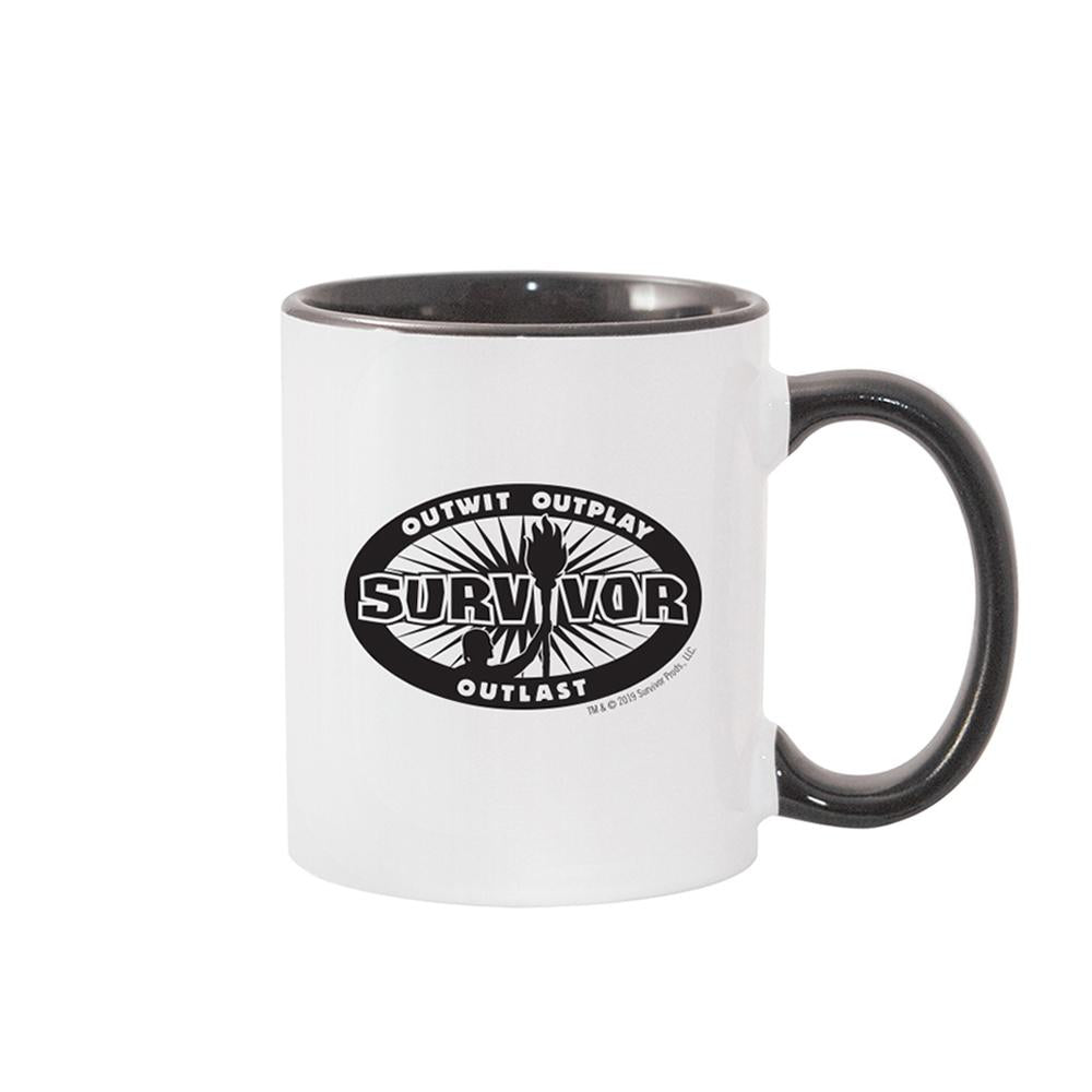 Survivor Outwit, Outplay, Outlast Logo Two-Tone White Mug | Official CBS Entertainment Store