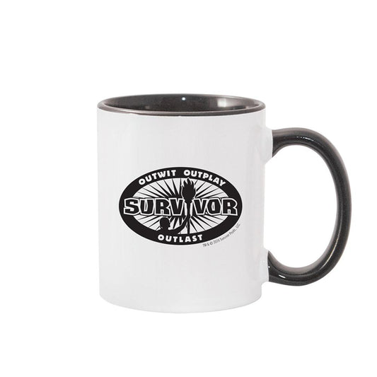 Survivor Outwit, Outplay, Outlast Logo Two-Tone White Mug | Official CBS Entertainment Store-2