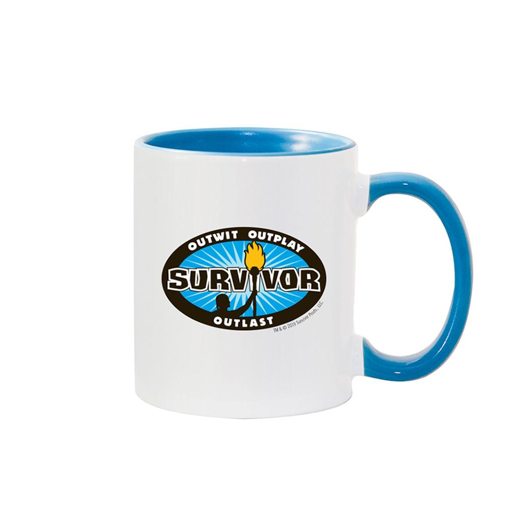 Survivor Outwit, Outplay, Outlast Logo Two-Tone White Mug | Official CBS Entertainment Store