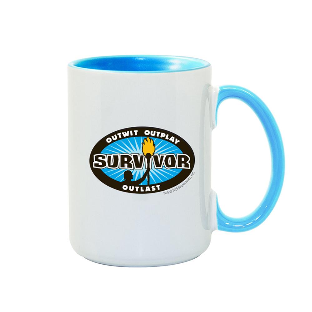 Survivor Outwit, Outplay, Outlast Logo Two-Tone White Mug | Official CBS Entertainment Store