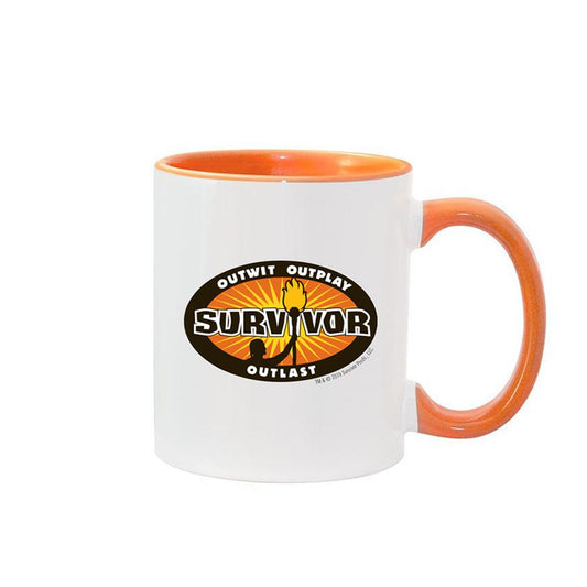 Survivor Outwit, Outplay, Outlast Logo Two-Tone White Mug | Official CBS Entertainment Store-0