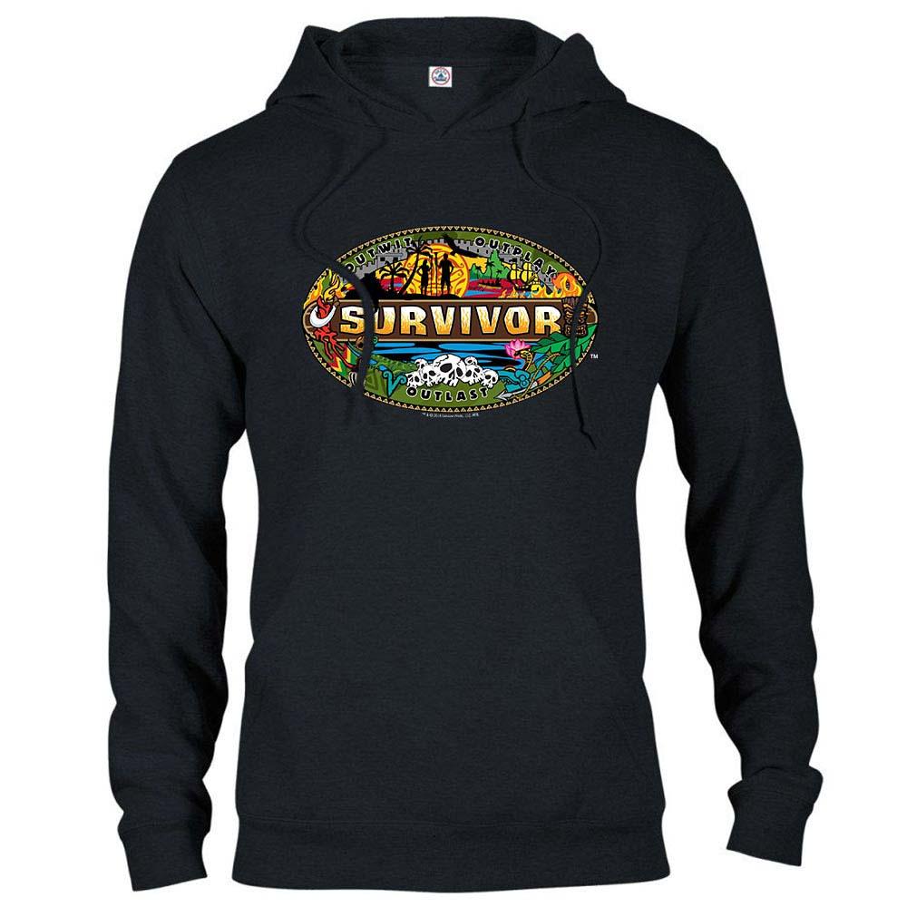 Survivor Mashup Logo Black Fleece Hooded Sweatshirt | Official CBS Entertainment Store