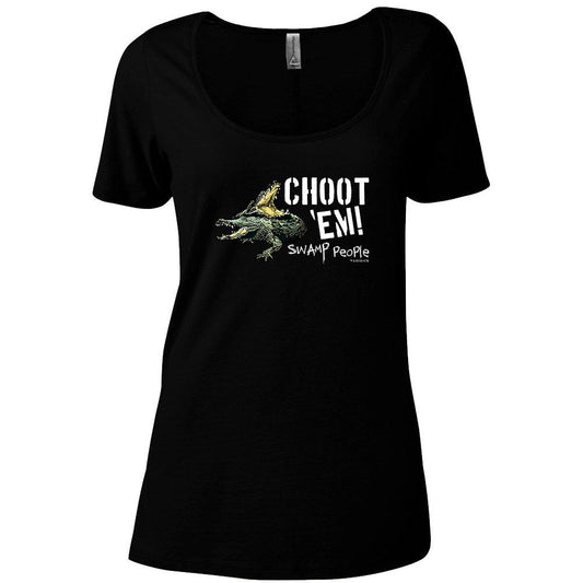 Swamp People "Choot 'Em!" Women's Relaxed Scoop Neck T-Shirt