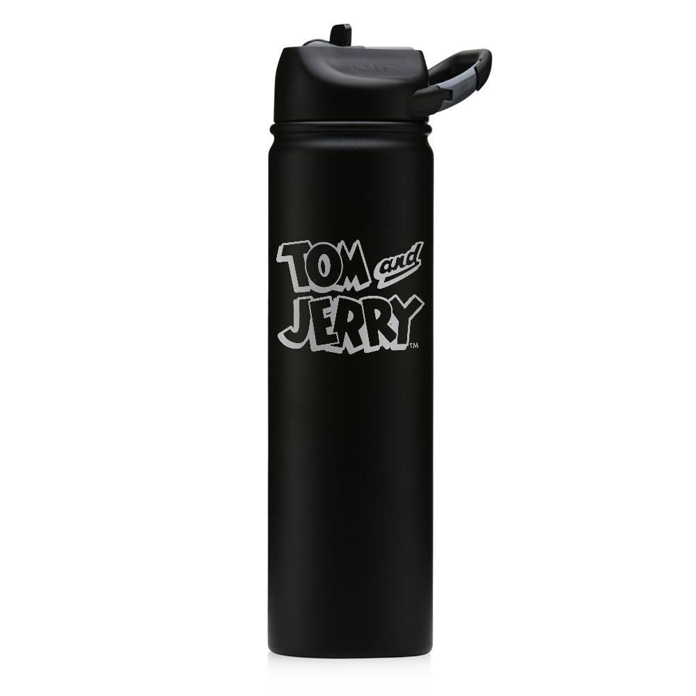 Tom and Jerry BW Logo Laser Engraved SIC Water Bottle