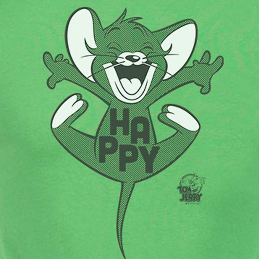 Tom and Jerry Happy! Adult Short Sleeve T-Shirt-1