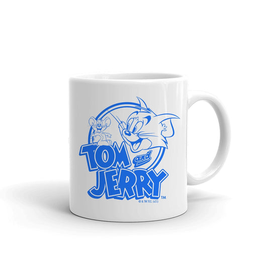 Tom and Jerry Happy! Black Logo White Mug-7