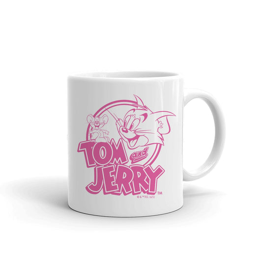 Tom and Jerry Happy! Black Logo White Mug-9