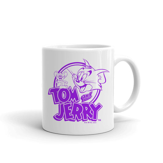 Tom and Jerry Happy! Black Logo White Mug-13