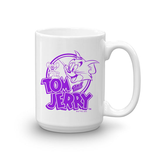 Tom and Jerry Happy! Black Logo White Mug-15