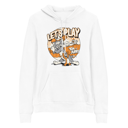 Tom and Jerry Let's Play Adult Fleece Hooded Sweatshirt-0