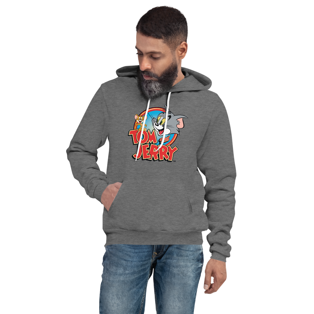 Tom and Jerry Logo Adult Fleece Hooded Sweatshirt