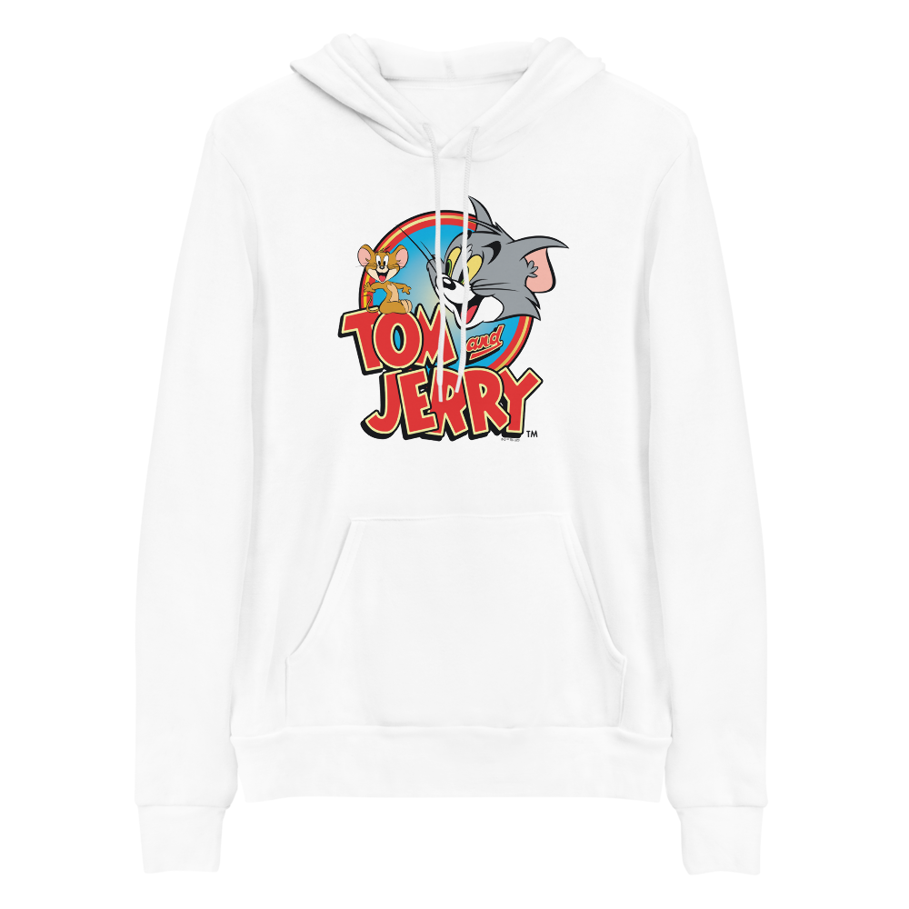 Tom and Jerry Logo Adult Fleece Hooded Sweatshirt