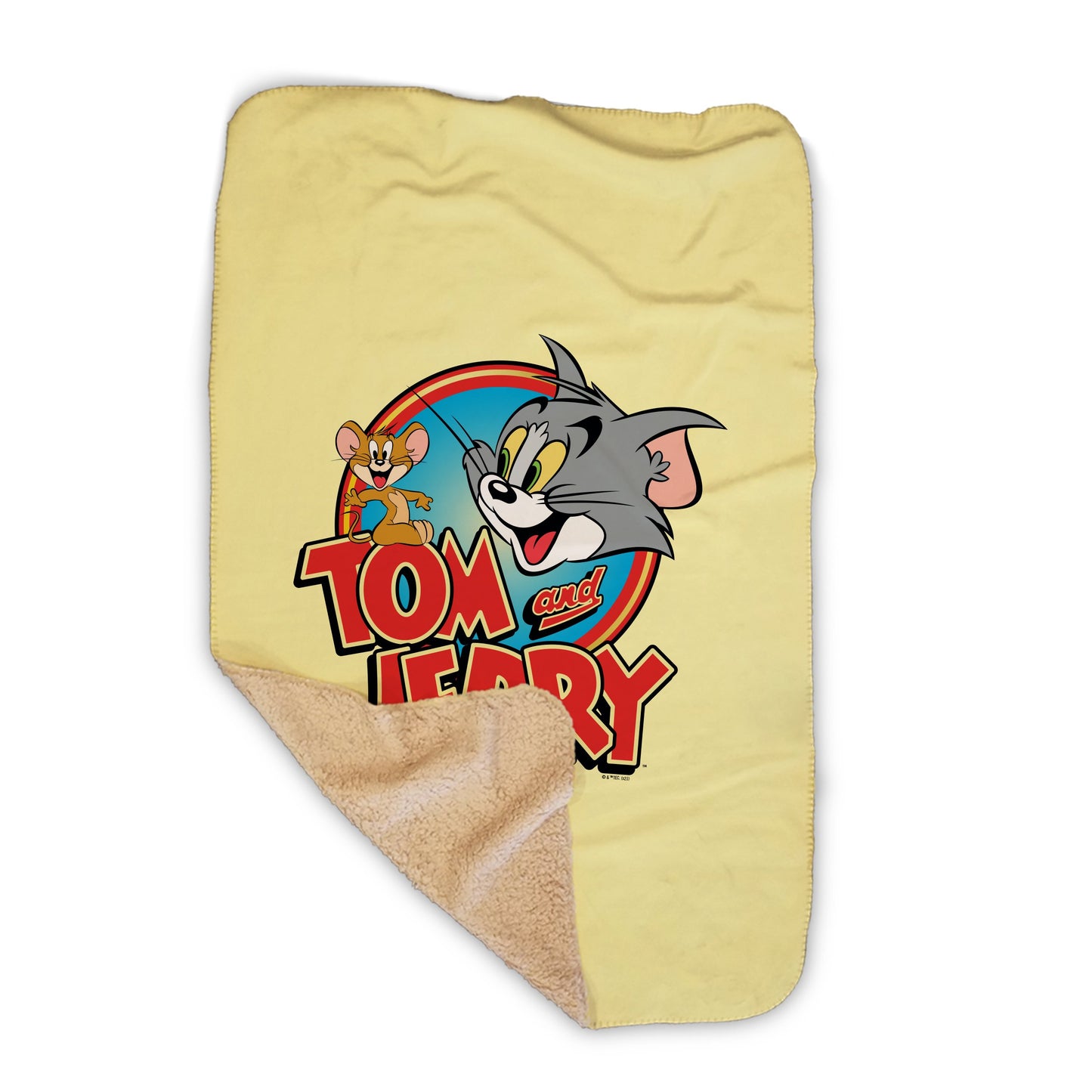 Tom and Jerry Logo Sherpa Blanket