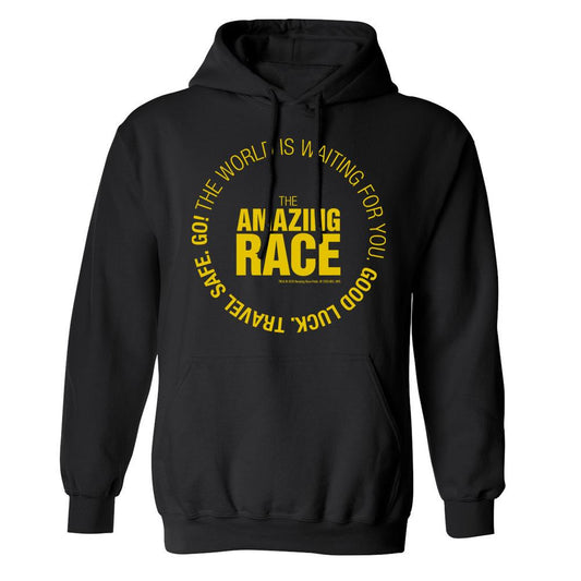 The Amazing Race Yellow Starting Badge Fleece Hooded Sweatshirt | Official CBS Entertainment Store-0