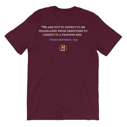 HISTORY Collection Thomas Jefferson Despotism to Liberty Portrait & Quote Adult Short Sleeve T-Shirt-1