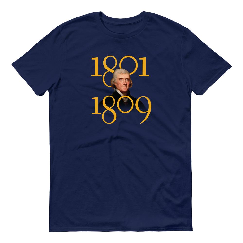 HISTORY Collection Thomas Jefferson Laws Made By Common Consent Quote & Portrait Adult Short Sleeve T-Shirt