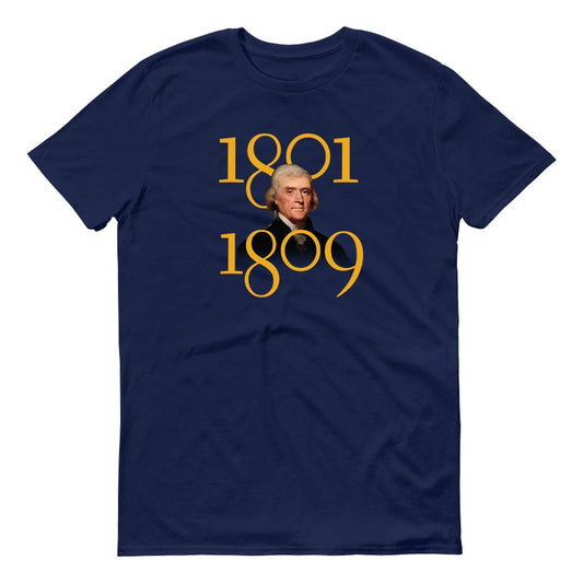 HISTORY Collection Thomas Jefferson Laws Made By Common Consent Quote & Portrait Adult Short Sleeve T-Shirt-0