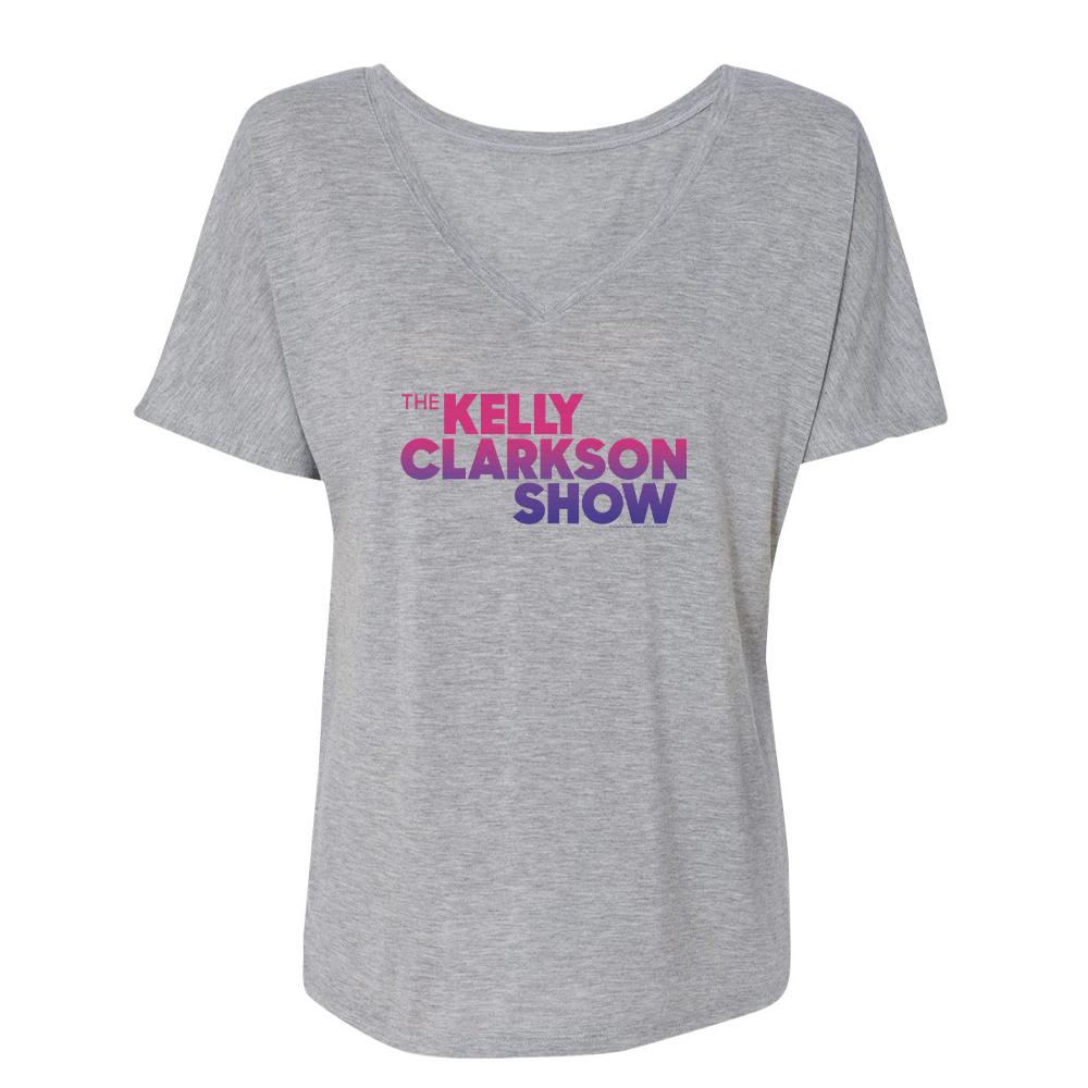 The Kelly Clarkson Show Multi-Color Logo Women's Relaxed V-Neck T-Shirt