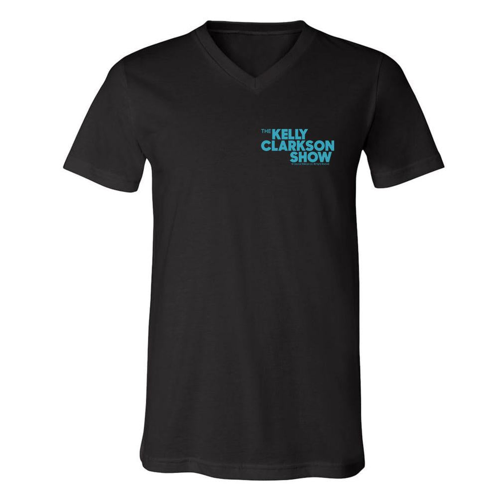 The Kelly Clarkson Show Blue Color Left Chest Logo Adult V-Neck T-Shirt