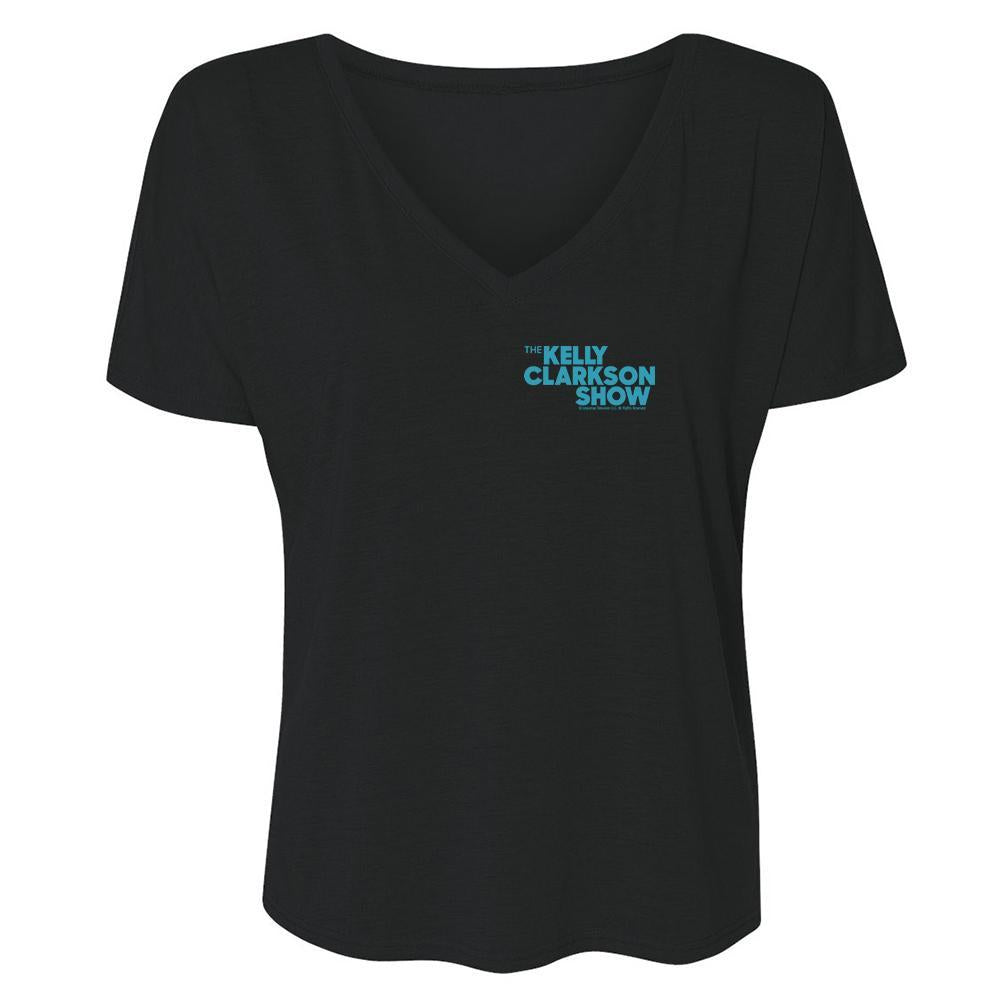 The Kelly Clarkson Show Color Left Chest Logo Women's Relaxed V-Neck T-Shirt