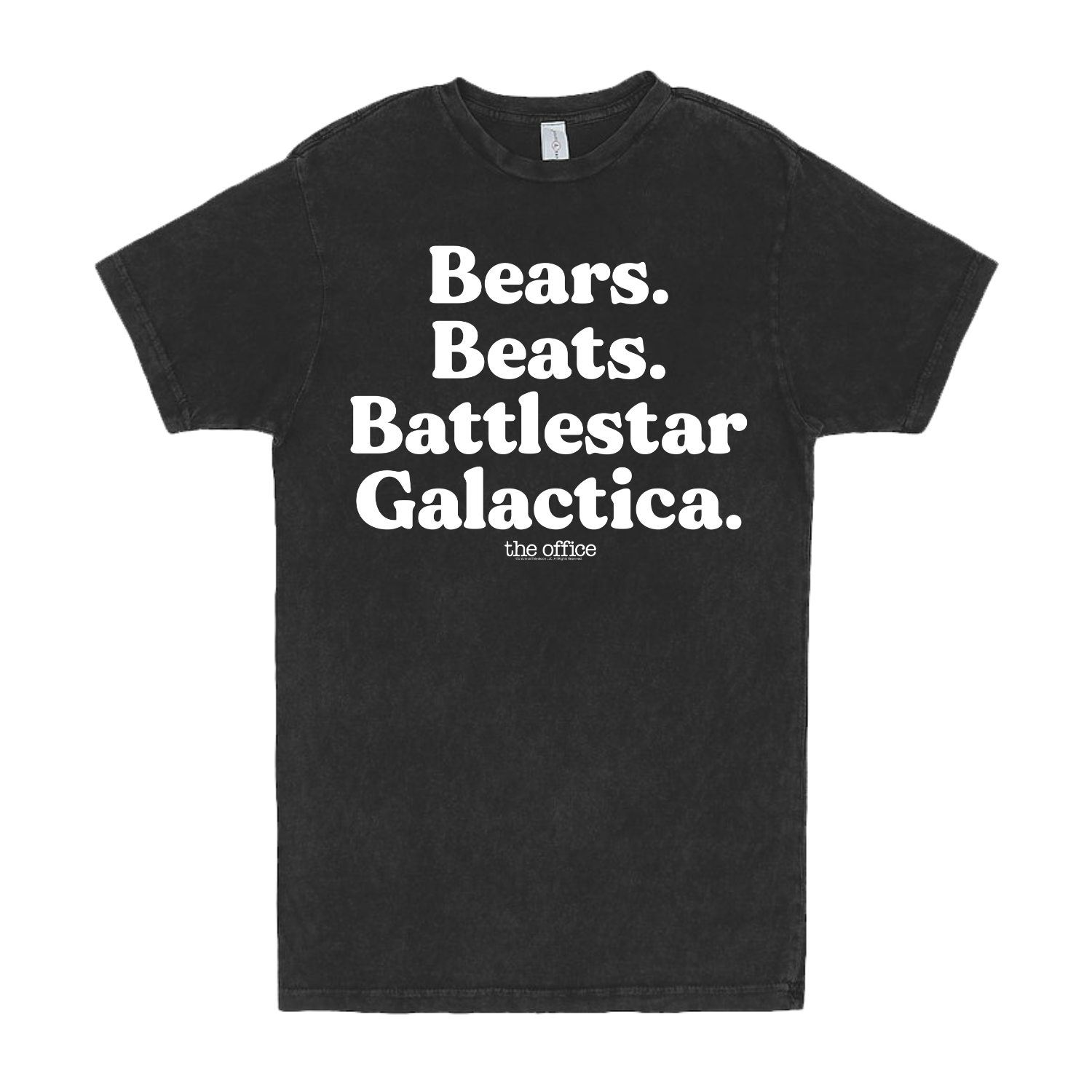 The Office Bears. Beats. Battlestar Galactica. Distressed Short Sleeve T-Shirt